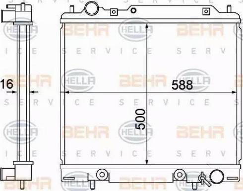 BEHR HELLA Service 8MK 376 770-311 - Радіатор, охолодження двигуна autocars.com.ua