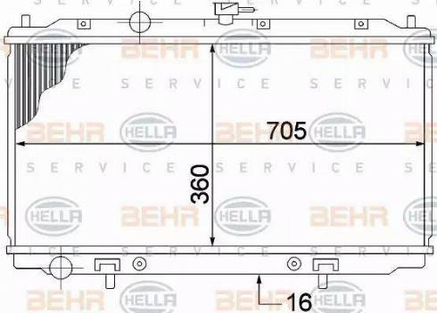 BEHR HELLA Service 8MK 376 770-661 - Радіатор, охолодження двигуна autocars.com.ua