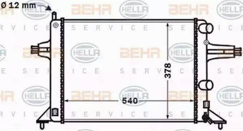 BEHR HELLA Service 8MK 376 771-121 - Радіатор, охолодження двигуна autocars.com.ua