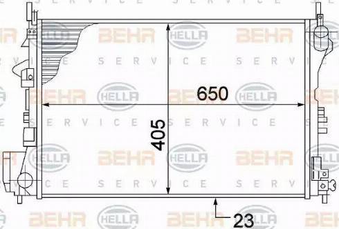 BEHR HELLA Service 8MK 376 771-201 - Радіатор, охолодження двигуна autocars.com.ua