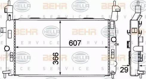 BEHR HELLA Service 8MK 376 771-221 - Радіатор, охолодження двигуна autocars.com.ua