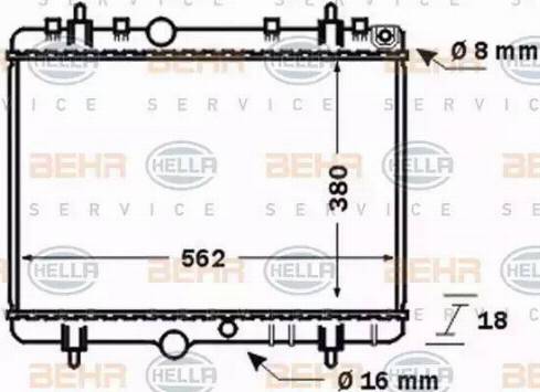 BEHR HELLA Service 8MK 376 771-391 - Радіатор, охолодження двигуна autocars.com.ua