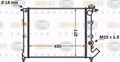 BEHR HELLA Service 8MK 376 771-541 - Радіатор, охолодження двигуна autocars.com.ua