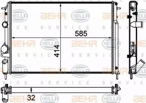 BEHR HELLA Service 8MK 376 772-011 - Радіатор, охолодження двигуна autocars.com.ua