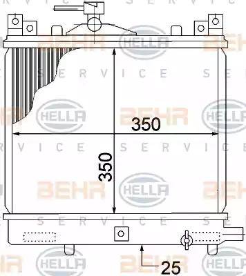 BEHR HELLA Service 8MK 376 772-661 - Радіатор, охолодження двигуна autocars.com.ua