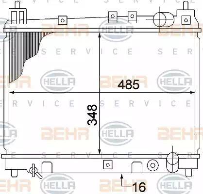 BEHR HELLA Service 8MK 376 773-481 - Радіатор, охолодження двигуна autocars.com.ua