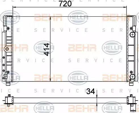 BEHR HELLA Service 8MK 376 773-774 - Радіатор, охолодження двигуна autocars.com.ua