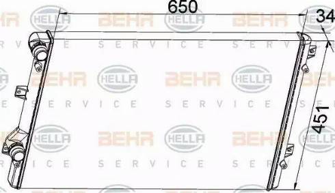 BEHR HELLA Service 8MK 376 774-034 - Радіатор, охолодження двигуна autocars.com.ua