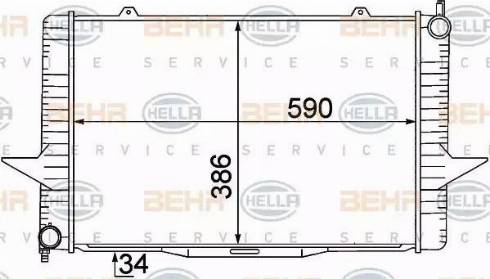 BEHR HELLA Service 8MK 376 774-191 - Радіатор, охолодження двигуна autocars.com.ua