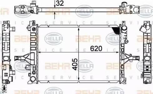 BEHR HELLA Service 8MK 376 774-231 - Радіатор, охолодження двигуна autocars.com.ua