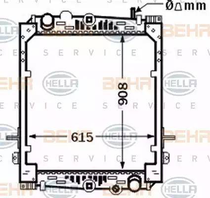 BEHR HELLA Service 8MK 376 774-311 - Радіатор, охолодження двигуна autocars.com.ua