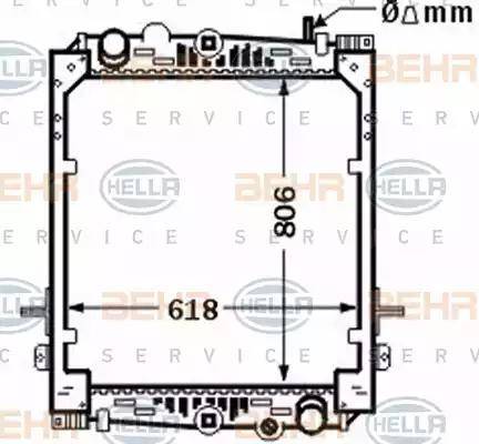 BEHR HELLA Service 8MK 376 774-341 - Радіатор, охолодження двигуна autocars.com.ua