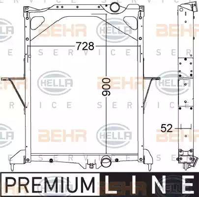 BEHR HELLA Service 8MK 376 775-001 - Радиатор, охлаждение двигателя autodnr.net