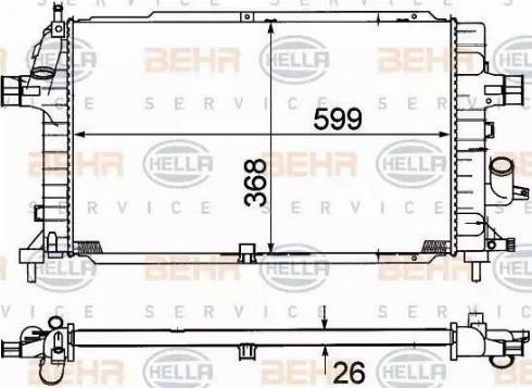 BEHR HELLA Service 8MK 376 781-041 - Радіатор, охолодження двигуна autocars.com.ua