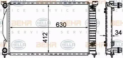 BEHR HELLA Service 8MK 376 781-061 - Радіатор, охолодження двигуна autocars.com.ua