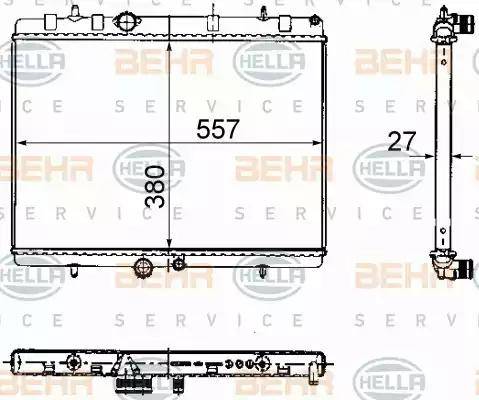 BEHR HELLA Service 8MK 376 781-121 - Радіатор, охолодження двигуна autocars.com.ua