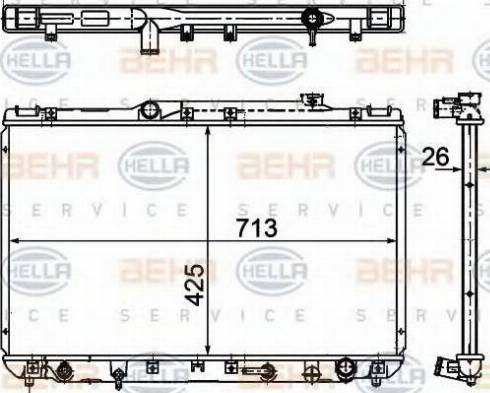 BEHR HELLA Service 8MK 376 781-501 - Радіатор, охолодження двигуна autocars.com.ua