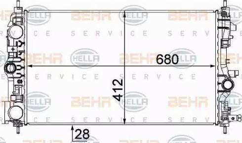 BEHR HELLA Service 8MK 376 787-541 - Радіатор, охолодження двигуна autocars.com.ua