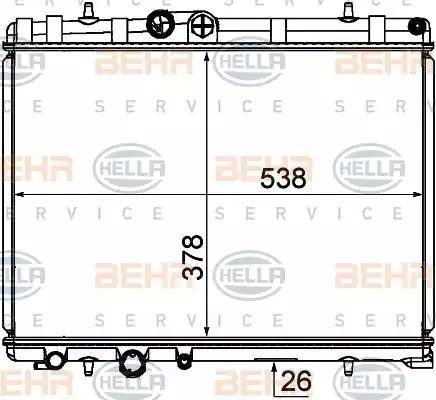 BEHR HELLA Service 8MK 376 790-121 - Радіатор, охолодження двигуна autocars.com.ua