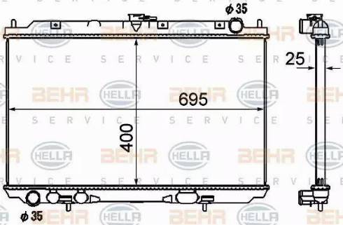 BEHR HELLA Service 8MK 376 790-291 - Радіатор, охолодження двигуна autocars.com.ua