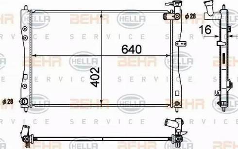 BEHR HELLA Service 8MK 376 790-321 - Радіатор, охолодження двигуна autocars.com.ua