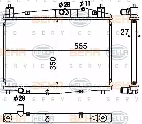 BEHR HELLA Service 8MK 376 790-401 - Радіатор, охолодження двигуна autocars.com.ua