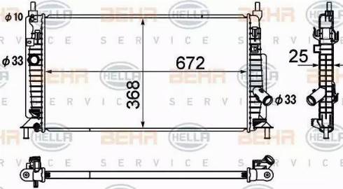 BEHR HELLA Service 8MK 376 790-411 - Радіатор, охолодження двигуна autocars.com.ua