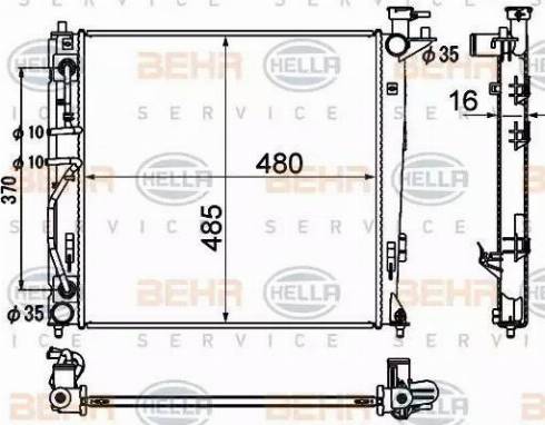 BEHR HELLA Service 8MK 376 790-451 - Радіатор, охолодження двигуна autocars.com.ua