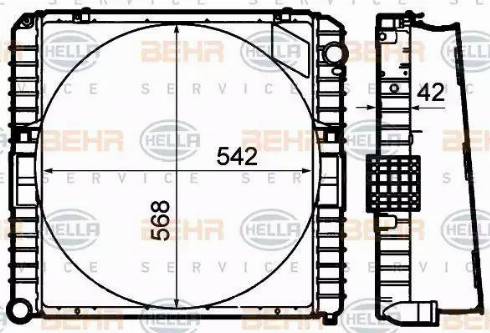 BEHR HELLA Service 8MK 376 792-181 - Радіатор, охолодження двигуна autocars.com.ua