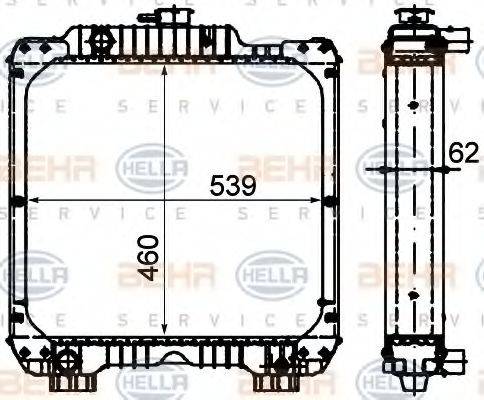 BEHR HELLA Service 8MK 376 792-291 - Радіатор, охолодження двигуна autocars.com.ua