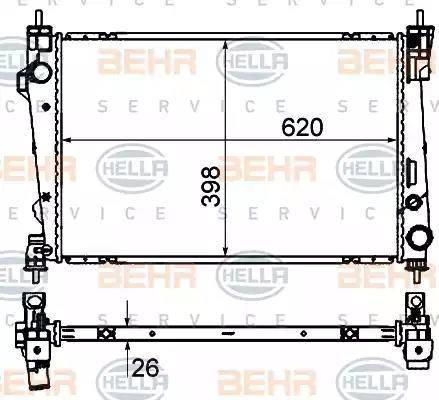 BEHR HELLA Service 8MK 376 900-031 - Радіатор, охолодження двигуна autocars.com.ua