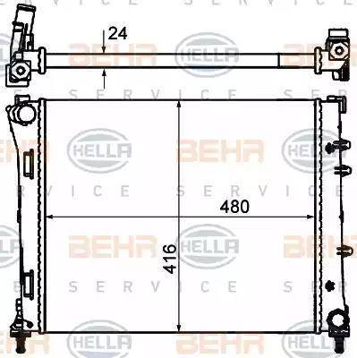 BEHR HELLA Service 8MK 376 900-171 - Радіатор, охолодження двигуна autocars.com.ua