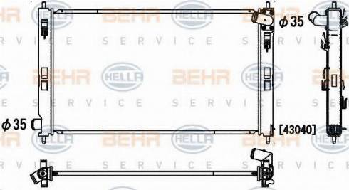 BEHR HELLA Service 8MK 376 900-681 - Радіатор, охолодження двигуна autocars.com.ua