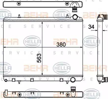 BEHR HELLA Service 8MK 376 901-031 - Радіатор, охолодження двигуна autocars.com.ua