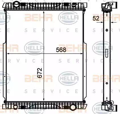 BEHR HELLA Service 8MK 376 906-261 - Радіатор, охолодження двигуна autocars.com.ua