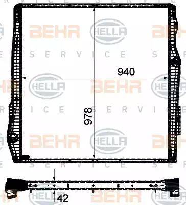 BEHR HELLA Service 8MK 376 906-301 - Радіатор, охолодження двигуна autocars.com.ua