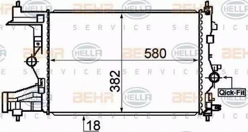 BEHR HELLA Service 8MK 376 910-341 - Радіатор, охолодження двигуна autocars.com.ua
