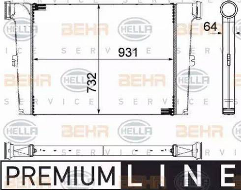 BEHR HELLA Service 8ML 376 755-451 - Интеркулер autocars.com.ua