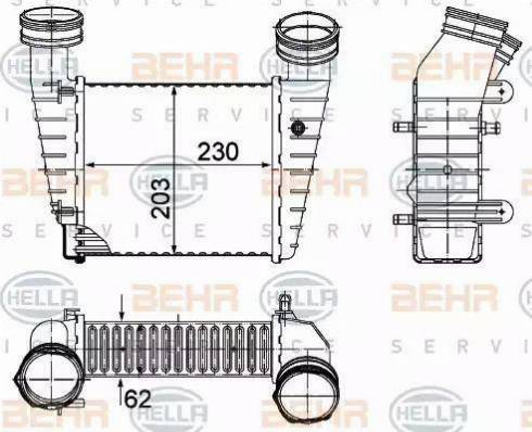 BEHR HELLA Service 8ML 376 776-634 - Интеркулер, теплообменник турбины autodnr.net