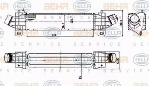 BEHR HELLA Service 8ML 376 899-091 - Интеркулер autocars.com.ua