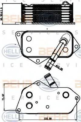 BEHR HELLA Service 8MO 376 714-801 - Масляний радіатор, рухове масло autocars.com.ua