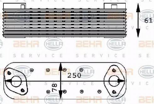 BEHR HELLA Service 8MO 376 725-041 - Масляний радіатор, рухове масло autocars.com.ua
