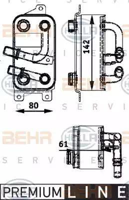 BEHR HELLA Service 8MO 376 726-191 - Масляний радіатор, автоматична коробка передач autocars.com.ua