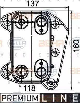 BEHR HELLA Service 8MO 376 755-261 - Масляний радіатор, рухове масло autocars.com.ua