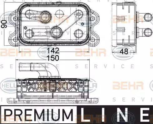 BEHR HELLA Service 8MO 376 756-761 - Масляний радіатор, рухове масло autocars.com.ua