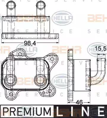 BEHR HELLA Service 8MO 376 780-601 - Масляний радіатор, рухове масло autocars.com.ua