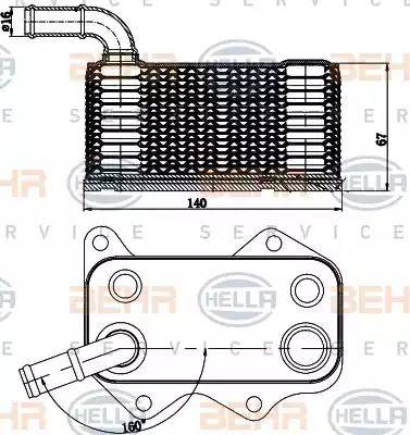 BEHR HELLA Service 8MO 376 783-771 - Масляний радіатор, рухове масло autocars.com.ua