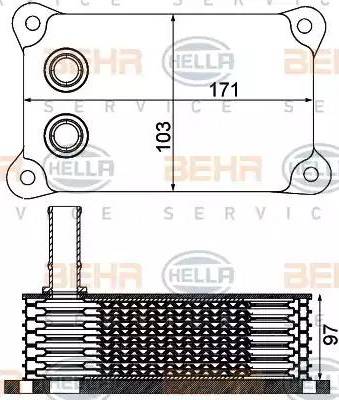 BEHR HELLA Service 8MO 376 797-161 - Масляний радіатор, рухове масло autocars.com.ua