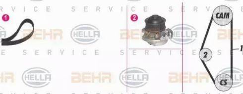 BEHR HELLA Service 8MP 376 800-831 - Водяний насос + комплект зубчатого ременя autocars.com.ua