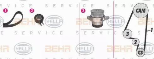 BEHR HELLA Service 8MP 376 800-841 - Водяной насос + комплект зубчатого ремня autodnr.net